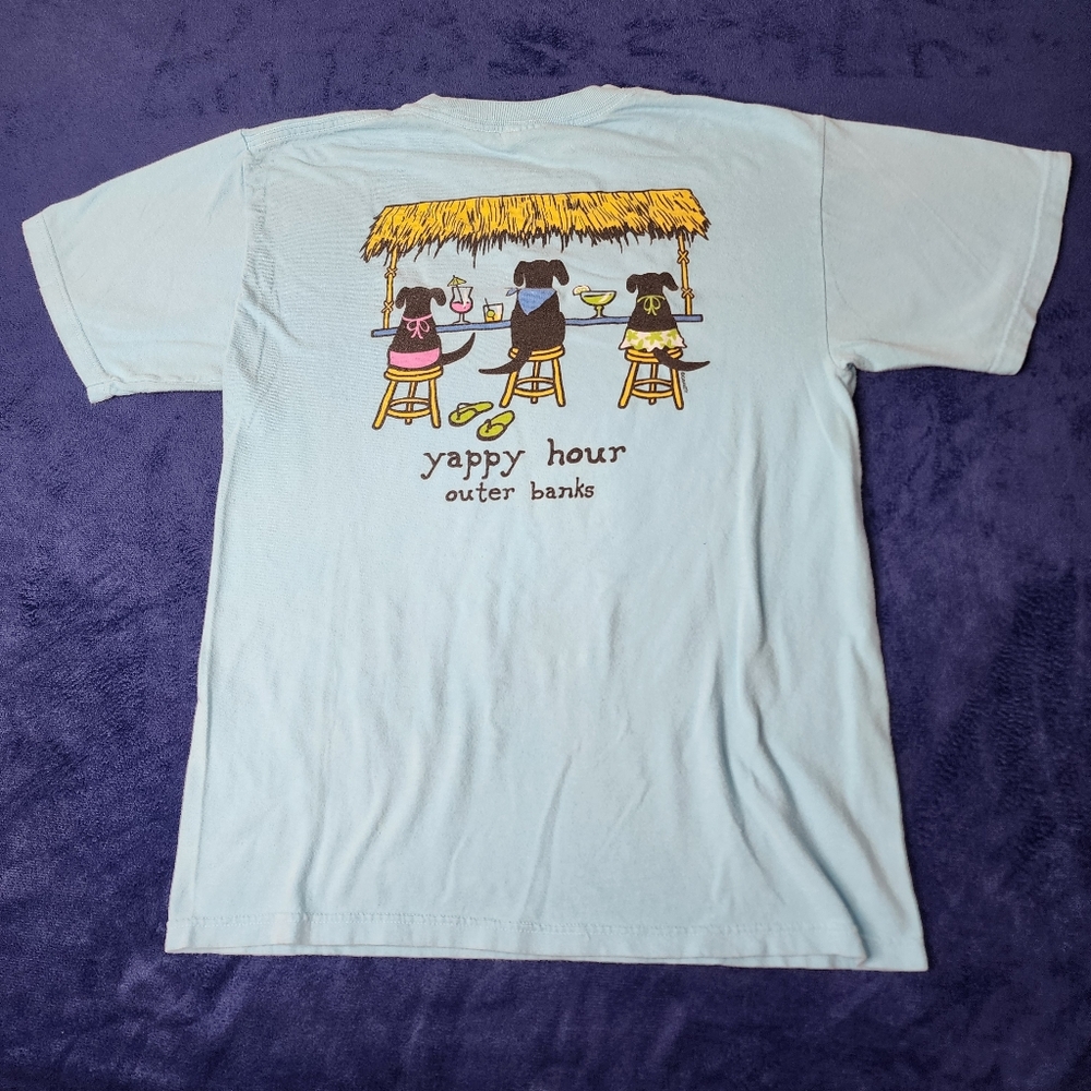 Comfort Colors Mint "Yappy Hour" Outer Banks Short Sleeve Tee Small